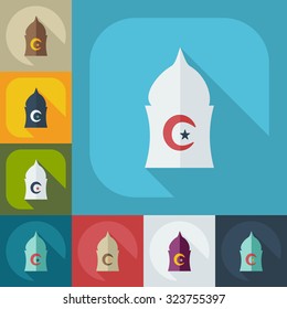 Flat modern design with shadow icons mosque