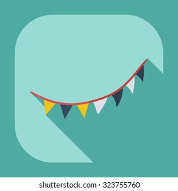 Flat modern design with shadow icons garland