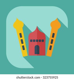 Flat modern design with shadow icons mosque