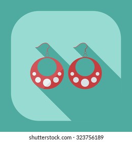 Flat modern design with shadow icons bijouterie