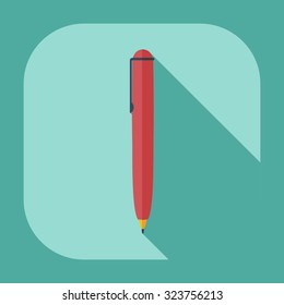 Flat modern design with shadow icons pen