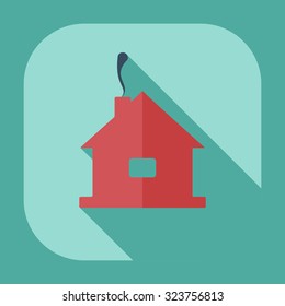 Flat modern design with shadow icons house