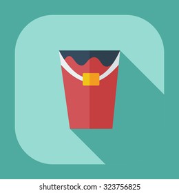 Flat modern design with shadow icons paint bucket