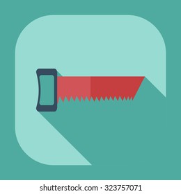 Flat modern design with shadow icons saw