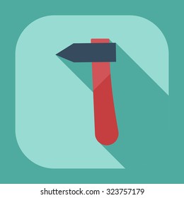 Flat modern design with shadow icons hammer