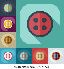 Flat modern design with shadow icons button