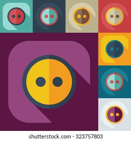 Flat modern design with shadow icons button