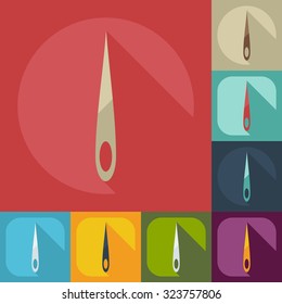 Flat modern design with shadow icons needle