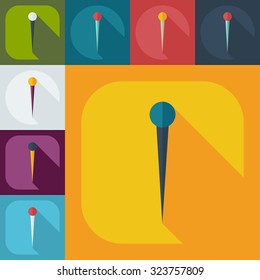 Flat modern design with shadow icons needle