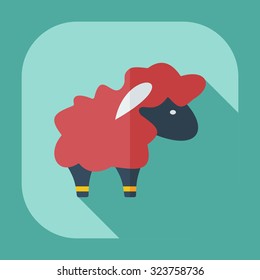 Flat modern design with shadow icons lamb