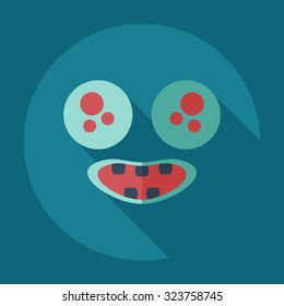 Flat modern design with shadow icons smiley happy