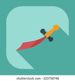 Flat modern design with shadow icons dagger