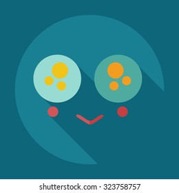 Flat modern design with shadow icons confused smiley