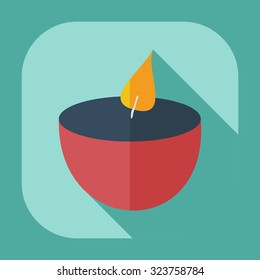 Flat modern design with shadow icons candle