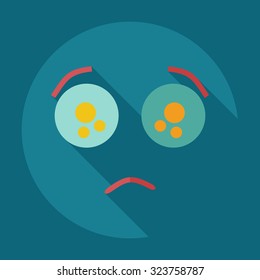 Flat modern design with shadow icons sad smiley