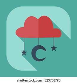 Flat modern design with shadow icons Muslim heaven