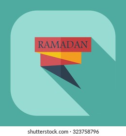 Flat modern design with shadow icons ramadan