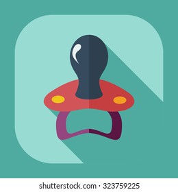 Flat modern design with shadow icons soother