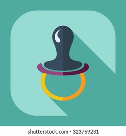 Flat modern design with shadow icons soother