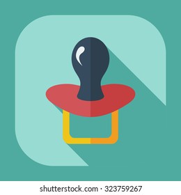 Flat modern design with shadow icons soother