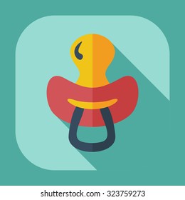 Flat modern design with shadow icons soother