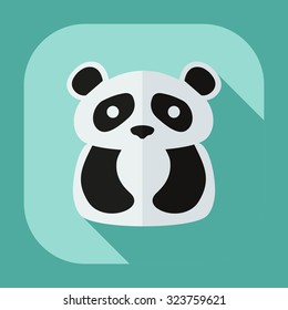 Flat modern design with shadow icons panda