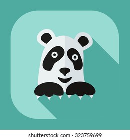 Flat modern design with shadow icons panda