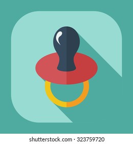 Flat modern design with shadow icons soother