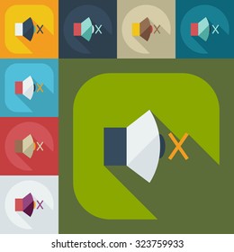 Flat modern design with shadow icons sound
