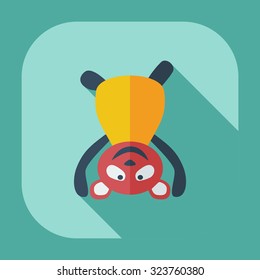 Flat modern design with shadow icons panda athlete