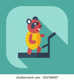 Flat modern design with shadow icons panda athlete