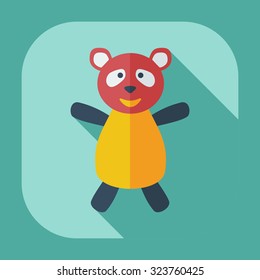 Flat modern design with shadow icons panda athlete