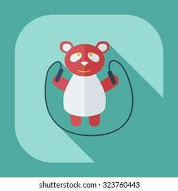 Flat modern design with shadow icons panda athlete