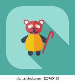 Flat modern design with shadow icons panda old man