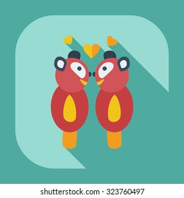Flat modern design with shadow icons panda love