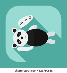 Flat modern design with shadow icons panda sleeps