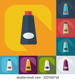 Flat modern design with shadow icons hand cream