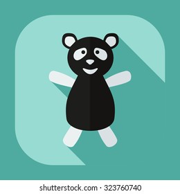 Flat modern design with shadow icons panda athlete