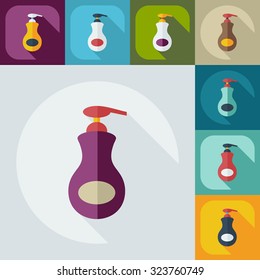Flat modern design with shadow icons hand cream