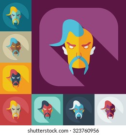 Flat modern design with shadow icons Kozak