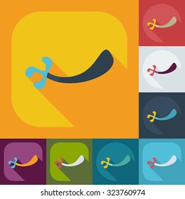 Flat modern design with shadow icons sword