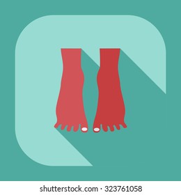 Flat modern design with shadow icons pedicure