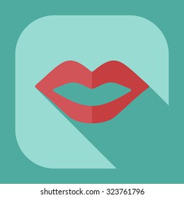 Flat modern design with shadow icons lips