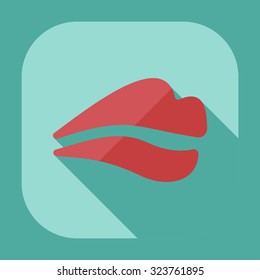 Flat modern design with shadow icons lips