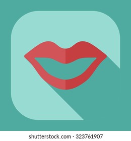 Flat modern design with shadow icons lips