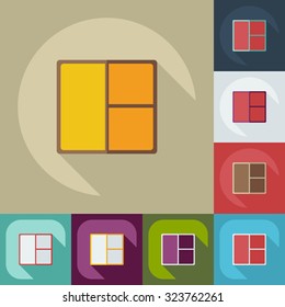Flat modern design with shadow icons window