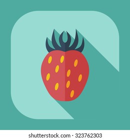 Flat modern design with shadow icons Strawberry