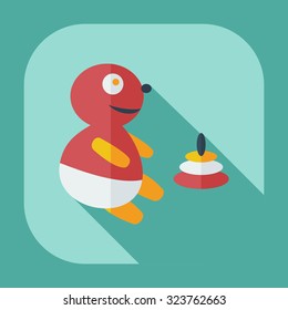 Flat modern design with shadow icons children