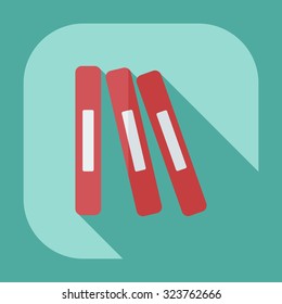 Flat modern design with shadow icons books