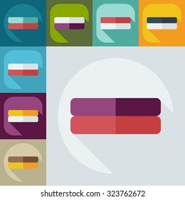 Flat modern design with shadow icons books